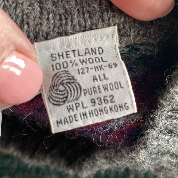 Vintage Shetland wool sweater kids/boys size L- fits adult size XS/S - Picture 4 of 7
